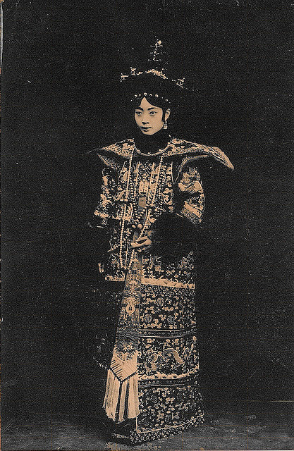imperialasia - Empress WanRong (婉容) in her wedding attire circa....