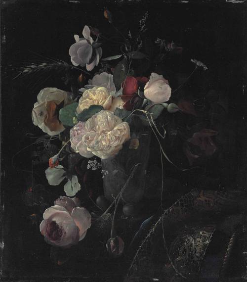 catonhottinroof - Arthur Chaplin (1869-1935)  Roses in a Vase