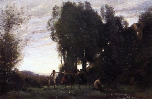 artist-corot - Circle of Nymphs, MorningMedium - oil,canvas