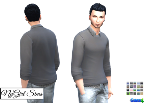nygirlsims - Patterned Button Up with Sweater. Because you can...
