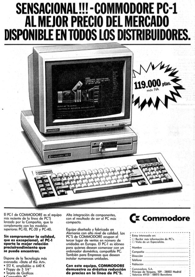 ‪Como ya sabéis, tengo vocación de servicio y sé que muchos de vosotros estais buscando ordenador para estas Navidades, x eso os recomiendo este Commodore PC-1 que hasta bate los huevos! 512 K que son ampliables a 640 K! #Commodore #Publicidad87...
