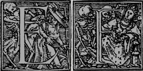 chaosophia218 - Hans Holbein - Dance of Death Alphabet, 1524.