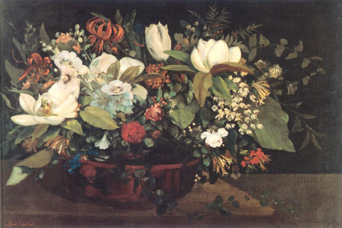 artist-courbet:Basket of Flowers, 1863, Gustave CourbetMedium:...