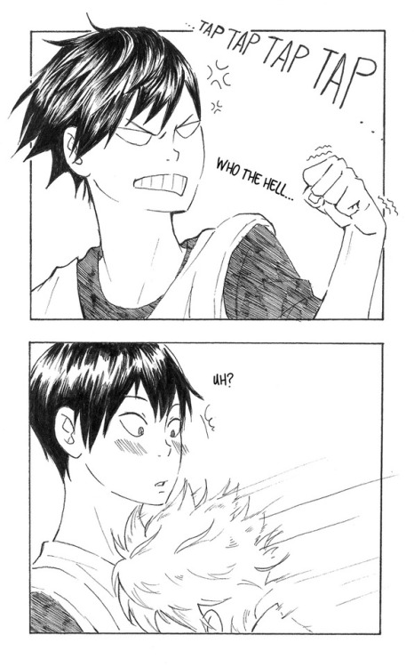 ainudraws - Hinata can scare the shit out of Kageyama that he...