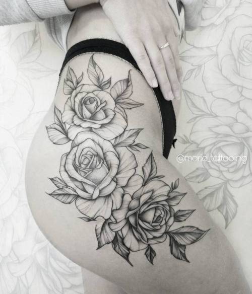 tattoos-org:Roses TattooArtist: @marie_tattooing - M A R I E...