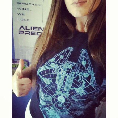New tee is awesome.. #MillenniumFalcon … It glows in...
