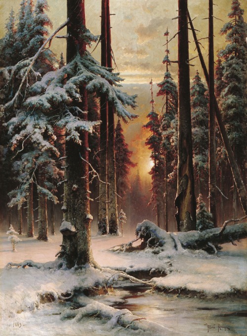 andantegrazioso - Winter sunset 1889 - Julius...