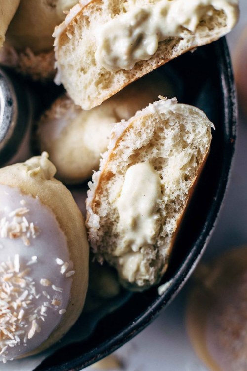 sweetoothgirl - COCONUT CREAM FILLED BAKED YEAST DONUTS RECIPE