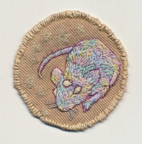 littlealienproducts - Embroidered Glow-in-the-Dark Rat Patches by...