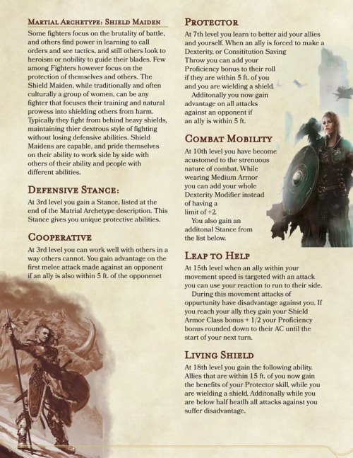dungeonsanddrakes:Shield Maidens! The Players Handbook has many...