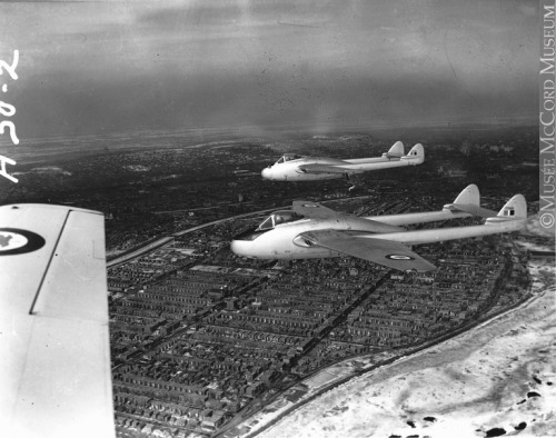 spockvarietyhour - Vampire fighters flight over Montreal, 1955