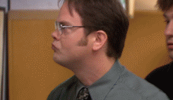 the-absolute-best-gifs - Jim convinces Dwight that he’s a vampire