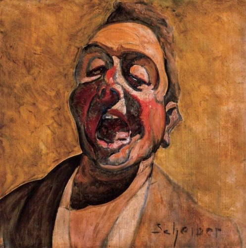 taxiarchos:Hugo Scheiber, Shouting, Self Portrait, ca. 1920