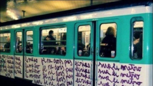visual-poetry - “je ne dois pas écrire sur le métro”“i must not...