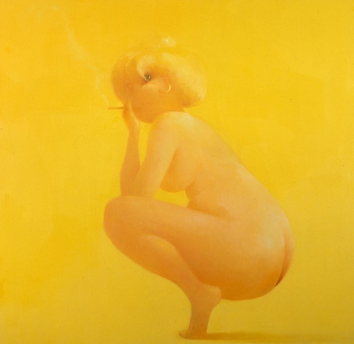 simonerein - Lisa Yuskavage - Big Blonde Squatting - 1994