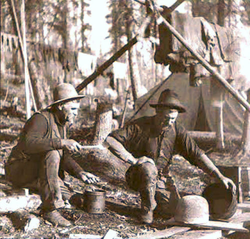 eatsalaska-blog - Alaskan miners contemplating a mound of...