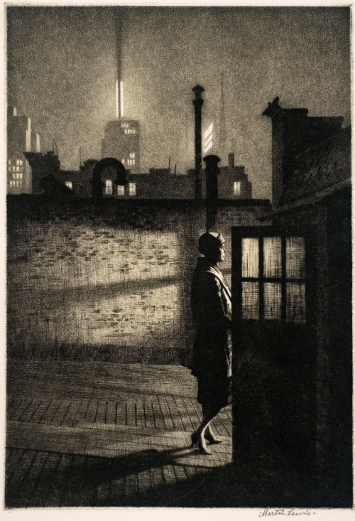 soircharmant - Martin Lewis - Little Penthouse, 1931Drypoint