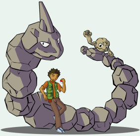 Some nice crisp art of Brock and his Rock Pokémon, by Fluna (http://fluna.deviantart.com/)