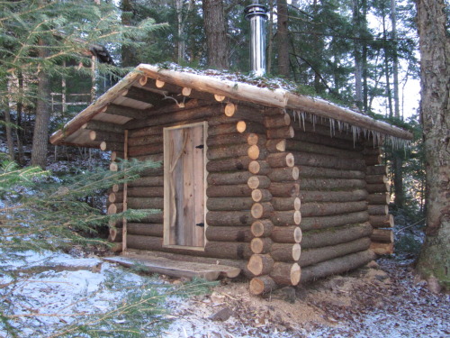 cabinporn - Log cabin sauna in Northeast Kingdom,...