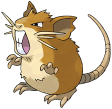 This is going to be a boring day for art since I couldn't find any relevant fanart for these episodes; here's Sugimori's Raticate art instead.