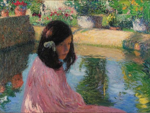 poboh - Le Bassin, Henri Martin. French Post-Impressionist...