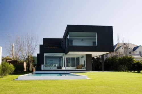 thesorrowsofgin - homedesigning - A Black Modern House in...