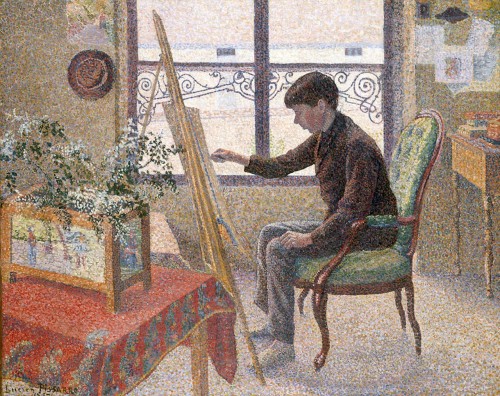 poboh - Interior of the Studio, 1887, Lucien Pissarro. French...