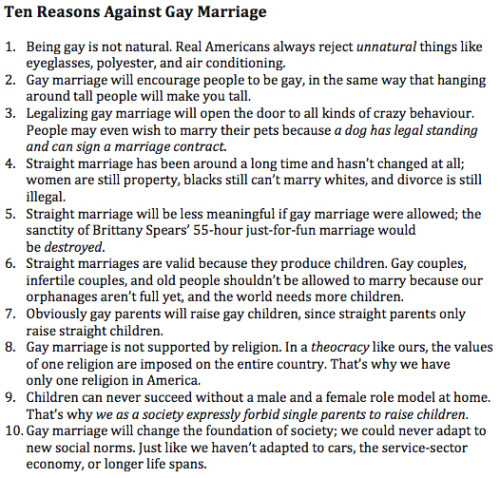 marriage Against reasons gay