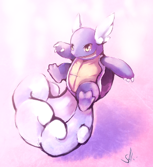 Wartortle being awesome but somehow also adorable, by Salanchu (http://salanchu.deviantart.com/).