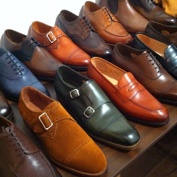 Leffot — Getting ready for the Edward Green trunk show.