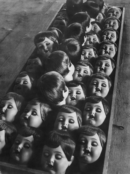 frenchtwist - via dollmixture - Row of dolls heads during...