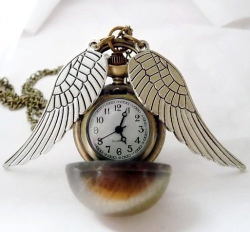 wickedclothes - Harry Potter Golden Snitch Watch NecklaceThe...