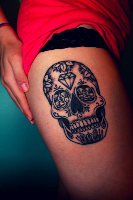 sugar skull tattoo on Tumblr