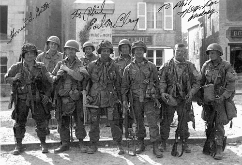 demons - E Company paratroopers in the square at St....