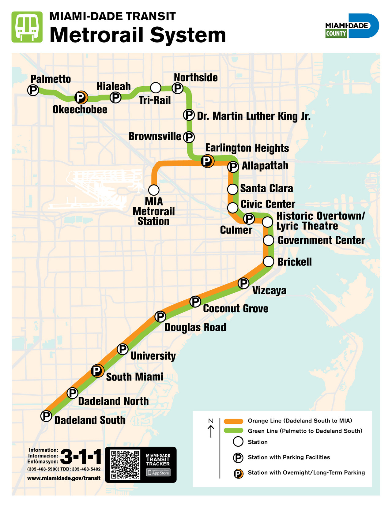 official map: miami-dade metrorail system, 2012