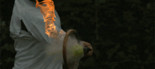 the-absolute-best-gifs - flaming slow motion tennis