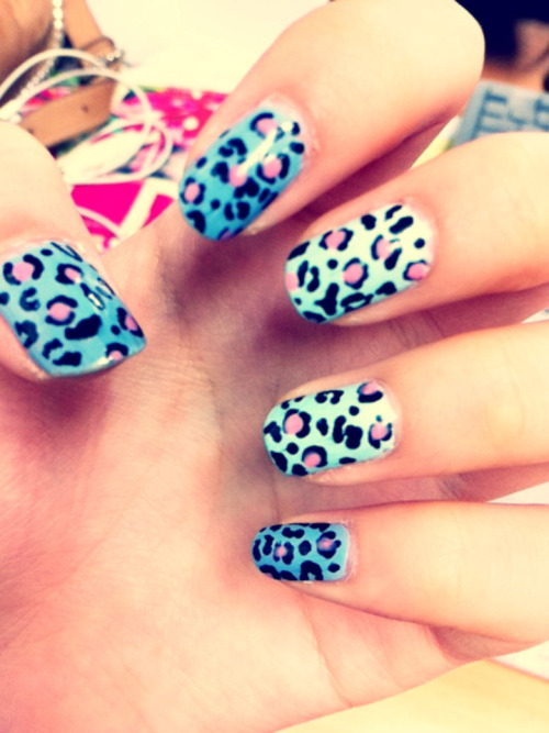 leopard nail art on Tumblr