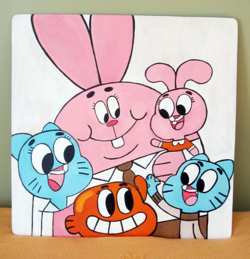 Gumball Family Portrait for my daughter’s room. 24" x...