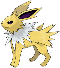 Official art of Jolteon, by Ken Sugimori; for Nintendo's is the kingdom and the power and the glory, yada yada yada.