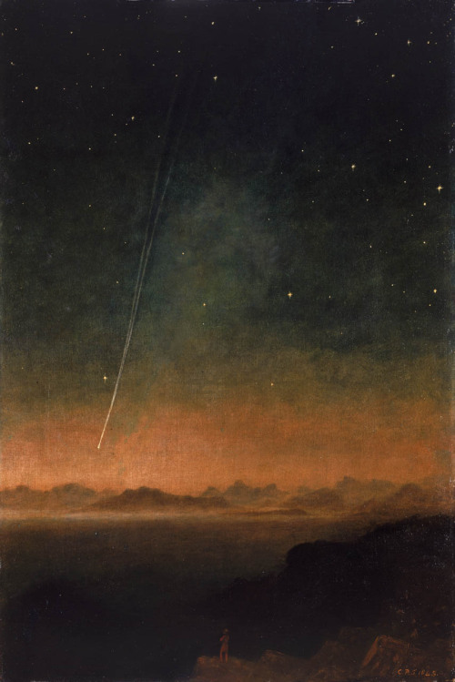 blue-voids:Charles Piazzi Smyth - The Great Comet of 1843, oil...