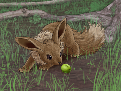 A more realistic take on Eevee by RacieB (http://racieb.deviantart.com/).